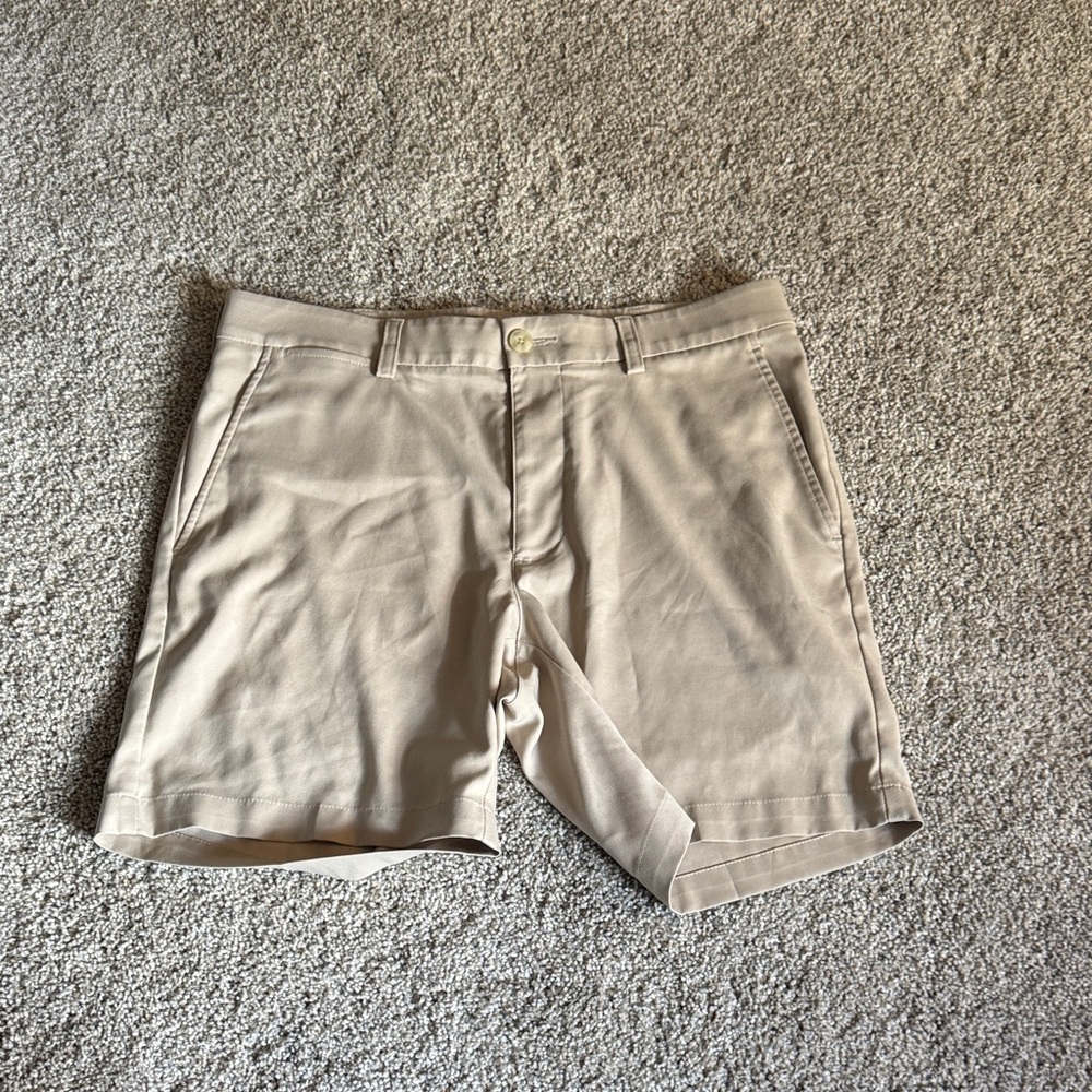 Roundtree & Yorke Men's Beige Flat Front Shorts